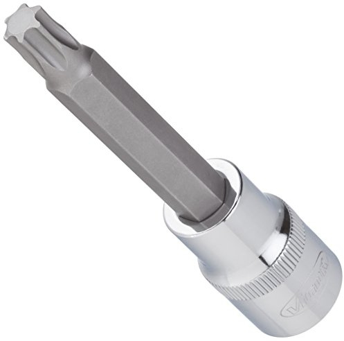VIGOR Schraubendrehereinsatz, V2172, 1/2″, T Profil, SW T70 | Antrieb 1/2 Zoll (12,5 mm) Vierkant hohl, Abtrieb T Profil, Länge l2 100 mm, 153 g, SW T70 , 1/2″ , T Profil
