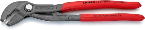Knipex Pinza per Fascette Elastiche Bonderizzata Grigia, Rivestiti in Resina Sintetica Antiscivolo 250 Mm 85 51 250 A