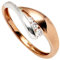 Jobo Damen Ring 375 Gold Rotgold Weißgold bicolor 3 Zirkonia Goldring Größe 60