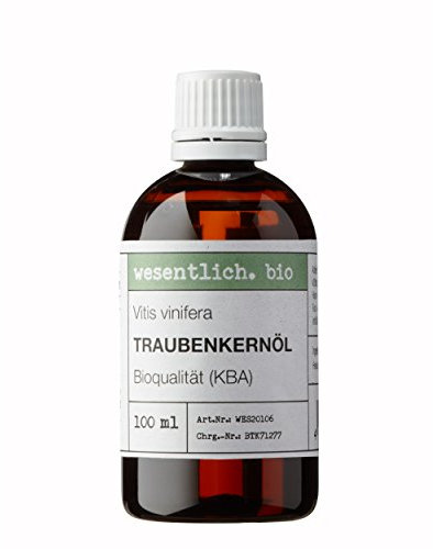 wesentlich. Bio Traubenkernöl kaltgepresst | naturreine Premium Pflege für Haut und Haare | lichtgeschützt und plastikfrei in 100ml Braunglasflasche