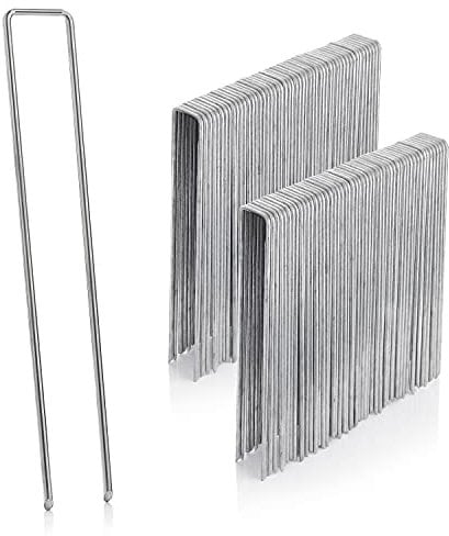 GardenMate 100 Stück Erdanker verzinkt Länge 250 mm Breite 25 mm Ø 4,1 mm Flachkopf für Harte und weiche Böden