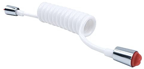 NUZAMAS Componenti sanitari molla 1/2 tubo flessibile doccia per acqua sanitaria WC bidet spray linea telefonica tubo sanitario accessori bagno bianco