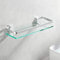 PORTE ITALIANE, Estante para Baño, Repisa de Vidrio Templado de 8 mm y Barra de Aluminio, hasta 5 kg de Peso, 28x12 cm, Plata
