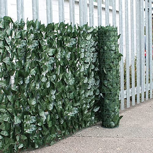 Abaseen Ivy Leaves Trellis with Artificial Leaves Hedge Roll, Artificial Ivy Trellis Screening Roll UV Protection Wall Decor for Indoor Outdoor… (1m x 3m, Ivy Hedge Screening)
