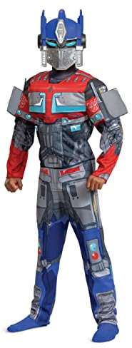 Disguise Optimus Prime Muscle Costume, Official Transformers Rise of the Beasts Costume and Mask, Medium (7-8)