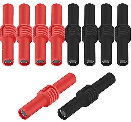 Xiatiaosann 10 PCS 4mm Banana Plug Coupler Female to Female Insulated Banana Socket Jack Connector for 4mm Banana Plug Extension Adapter Multimeter Speaker