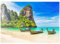 MyPuzzle Thailändisches Longtailboot am Sandstrand Railay Beach in der Provinz Krabi, Thailand - Premium 1000 Teile Puzzle - MyPuzzle Sonderkollektion von Puzzle Galaxy