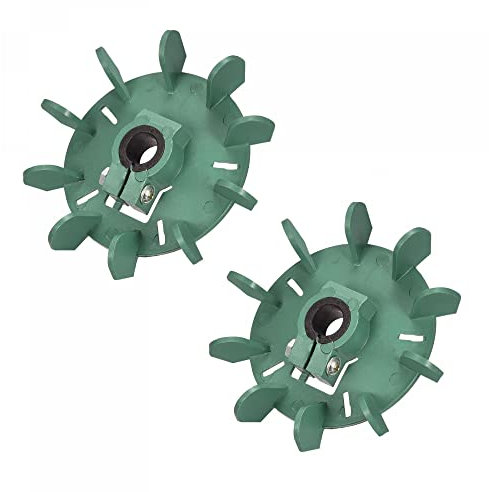 sourcing map 2Stk 10 Laufrad Kunststoff Motor Lüfterflügel Wärmeableitung Flügelrad 11,5-12mm Innendurchmesser grün