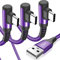 Cavo USB C 3.1A [3 pezzi 3M + 2M + 1M] ricarica rapida, cavo di ricarica angolare USB C nylon tipo C per Samsung Galaxy S22 S21 S20 S10 S9 S8 Plus/Ultra/FE A71 A53 A52 A51 A50 A20e, Note 20/10/9/9, M3