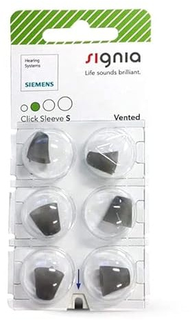 Sivantos Signia Click Sleeves Vented (6 Stück) für Siemens, Signia und Audio Service IdOs und Ex-Hörer (S)