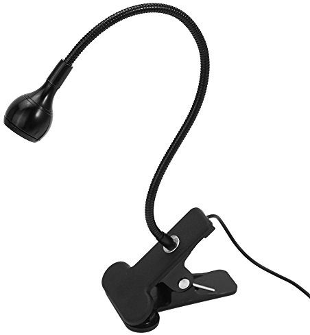 TOPINCN Clip Light, 1W Portatile Flessibile a Collo D'Oca USB LED Lampada da Lettura Lampada da Tavolo per Computer Lampada da Letto Bianca Fredda Clip su Lampada da Scrivania(Nero)