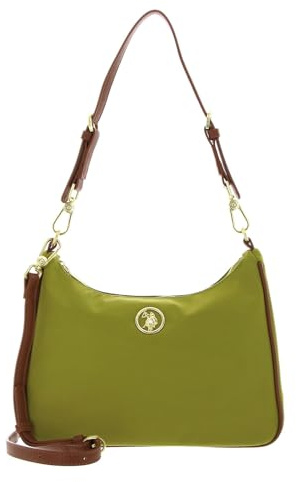 U.S. Polo Assn. - Handtasche Houston Hobo aus Nylon, olivengrün-braun (26 X 9 X 30 cm)
