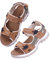 MGGMOKAY Femme Sandales de Randonnée en Cuir sandales de marche légères à bout ouvert,Marron,38