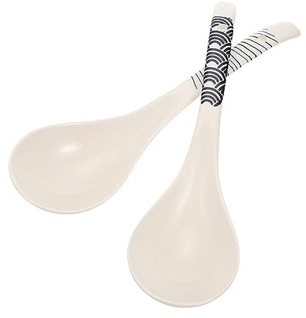 Operitacx 2pièces Cuillères à Soupe Céramique Avec Cuillères Pour Porridge Et Service De Soupe Ustensiles De Cuisine Céramique Pour Dîner Et Maison
