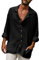 YAOHUOLE Elevate Your Style with Men's Linen Shirts Long Sleeve Casual Designs Grandad Collars Beach Friendly Options for Ultimate Summer Comfort Black XXL