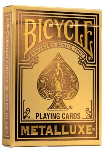 Bicycle Metalluxe Gold Playing Cards - Premium Metal Foil Finish - Poker Size