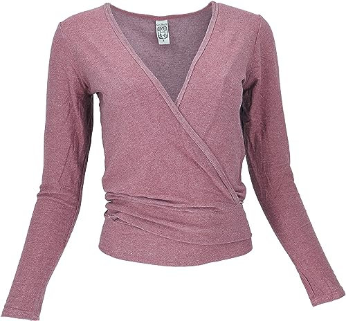 GURU SHOP Wickelshirt, Pullover, Wickeljacke, Yogashirt - Altrosa, Damen, Synthetisch, Size:XL