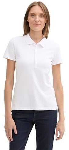 TOM TAILOR Damen 1044731 Piqueé Polo Shirt, 20000-White, XL
