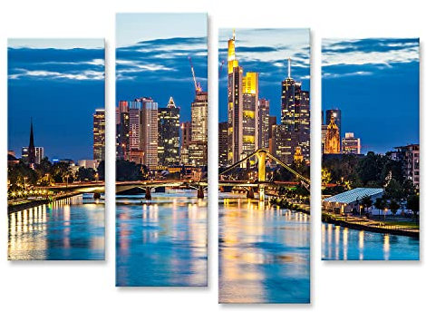 islandburner Prime Bild auf Leinwand Schöne Aussicht Auf Die Skyline Von Frankfurt Am Main In Der Abenddämm Bilder Wandbilder Poster