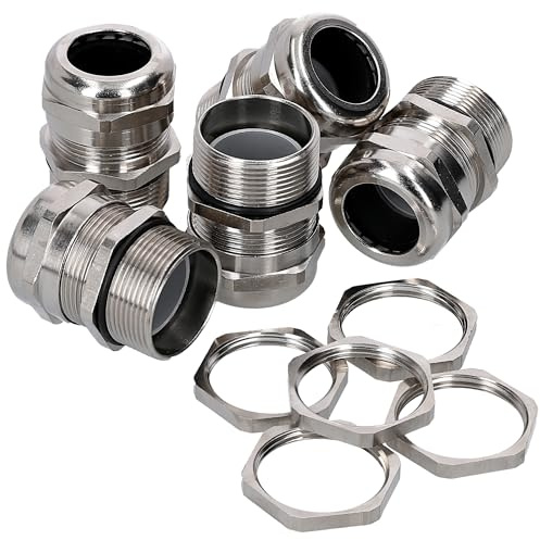 Kalitec 5x PG16 Kabelverschraubung Messing - 8-15mm Kabeldurchführung | Set inkl. Gegenmutter - IP68 wasserdichte Zugentlastung mit langem 15mm Gewinde - Ideal für Schaltschrankbau & Industrie