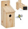 Relaxdays Nistkasten Bausatz für Vögel, 32mm Einflugloch, HBT: 29,5x11,5x17 cm, Vogelhaus zum selber Bauen, Holz, Natur
