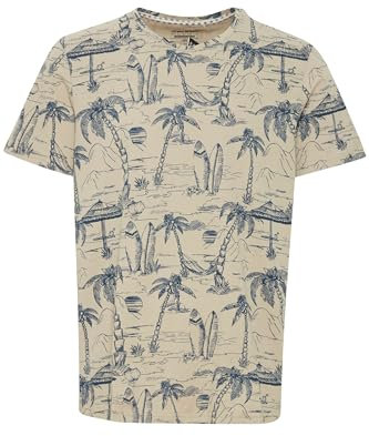 Blend He BHTee Men's T-Shirt Crew Neck 100% Cotton Regular Fit, Crockery (161104), M