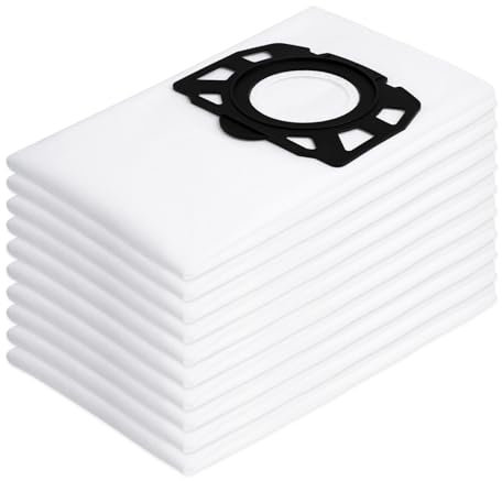 10Pack KFI 487 Vacuum Cleaner Bags for Kärcher WD4 WD5 WD6 WD5P WD6P MV4 MV5 MV6 Fleece Filter Bags,Dust Bags for 2.863-006.0 Wet & Dry Vacuum Cleaners
