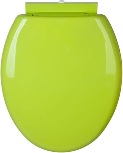 Round PP Material Toilet Seat with Lid,Quiet Soft Close Loo Seat Cover,Quick Release O-Shaped Loo Seat Cover for Easy Cleaning,Simple Top Fixing (Green)