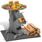 Peviasot Raketenofen mit Grillplatte und Feuerhaken Rocket Stove Outdoor 2 zusätzlichen Standfüßen Camping Holzofen BBQ Camping Campingkocher Campinggrill Raketenofen aus 3 mm starkem, massivem Stahl
