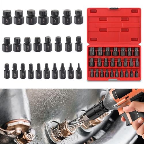 Extracteur De Vs,Extracteur De Vis Cassée,Extracteur De Boulon,25PCS Extracteurs de Vis Cassée,tête hexagonale multi-cannelures,facile à sortir, pour Enlever les Boulons Cassés,les Vis à Tête Creuse