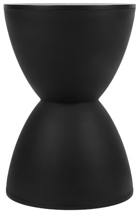 Tabouret en forme de sablier pour usage domestique en polypropylène robuste (noir)
