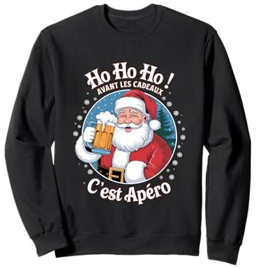 Père Noël Chope de Bière, Avant Les Cadeaux C'est Apéro Sweatshirt