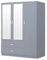 Wardrobe Bedroom Furniture Range -3 Door 2 Drawer & Mirror- High Glossy Bedside Large Drawers & Wardrobes (Grey)