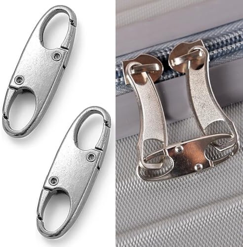 6 PCS Zipper Lock Clips,Zipper Clips Anti Theft Can Make Backpack Lock,Outdoor Travel Clip,Double Opening Snap S Hooks Zippers Pull for Traveling Camping(Silvery)