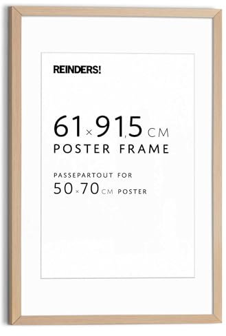 REINDERS Bilderrahmen Poster 61x91,5cm, mit Passe-partout 50x70cm Buche