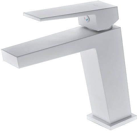 Robinet Mitigeur De Lavabo De Salle De Bain Blanc Mat À Levier Unique For Eau Froide/chaude