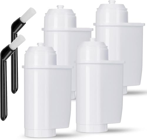 Wasserfilter für Brita Intenza, 4 Stück Kompatibel mit Siemens EQ Serie (EQ 6, EQ 9), Siemens TZ70003, TCZ7003, TCZ7033 Kaffeevollautomat, Inkl. 2 Reinigungsbürsten