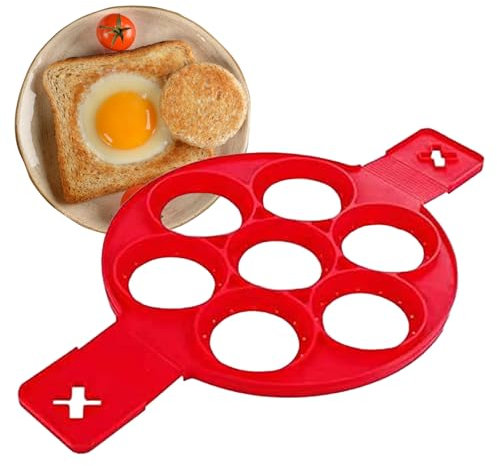 YceLon 1 Stück Silikon Pancake Form, 7-Loch Pfannkuchenform, Mini Pancake Maker für Eier und Pfannkuchen, Ideal für schnelles Frühstück und kreative Snacks