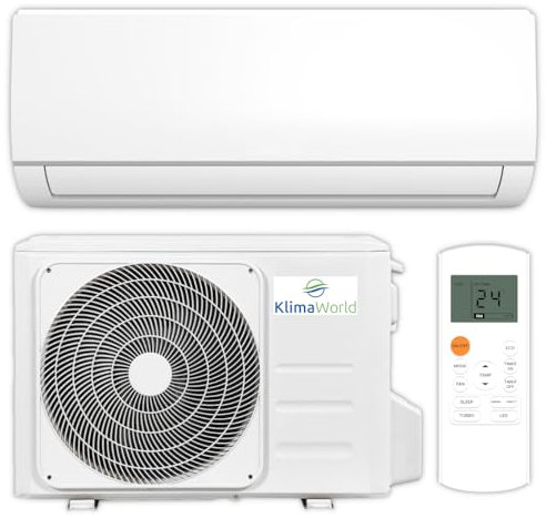 KlimaWorld NEXA S4E Split Klimaanlage Set + Heizung - 12000 BTU 3,4 kW - Kühlen A++/Heizen A+ - WiFi, SelfClean, Kältemittel R32, Fernbedienung, Timerfunktion, Follow Me, leise, Entfeuchten