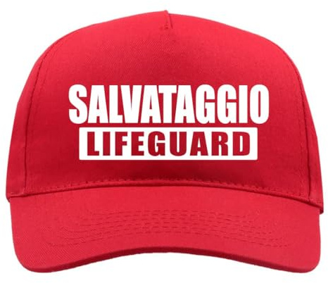 Mister Patch Cappellino da Salvataggio, Cotone 100%, Rosso, Taglia Unica, Regolabile, Design Professionale