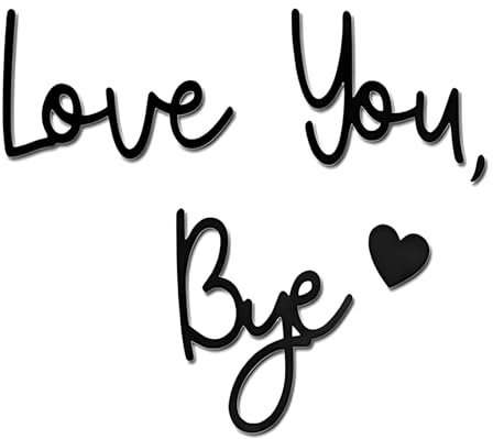Love You Bye Above Door Sign, Wooden Love You Bye Above Door Topper Sign Wall Art Hanging with Sticky Dots for Hallway Wall Decor