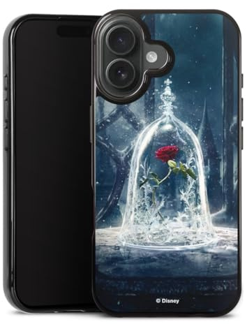 Silikon Hülle kompatibel mit Apple iPhone 17 Case schwarz Handyhülle Die Schöne und das Biest Disney Princess Rose