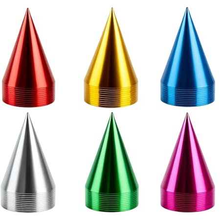 PDirat 24 Stück Partyhüte, Mehrfarbige Papier Kegelhüte, Party Accessoires für Erwachsene, Passend für Geburtstagspartys, Themenfeiern, Jahresfeiertage, Partydekoration und Festliche Anlässe