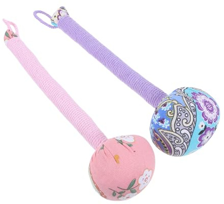 ROMISBABA Marteau de Massage Manuel à L’armoise 31 Cm, Lot 2 Pièces, Bâtons de Massage Portables, Soulagement Musculaire pour Dos et Pieds, Bien-domicile Voyage