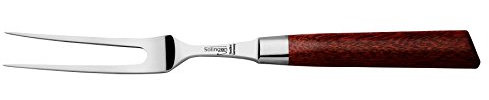 Burgvogel Solingen Natura Line, Tranchiergabel Holzgriff, braun rot satiniert, geschmiedet, b 6” = 15 cm, rostfrei, Made in Germany, 8060.906.15.0