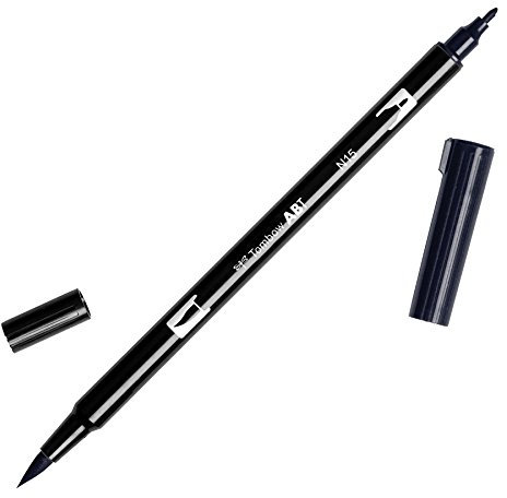 Tombow ABT-N15 Fasermaler Dual Brush Pen mit zwei Spitzen, black