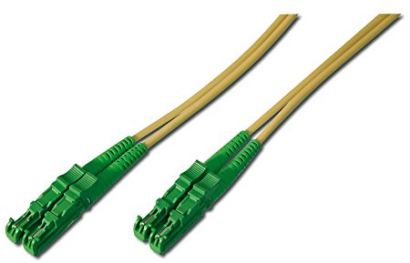 DIGITUS AL-9E2000-02I – Glasfaserkabel OS2 – 2 m – E2000 (APC) zu E2000 (APC) – Duplex LWL Kabel – 1/10 Gbit/s – SM Singlemode Glasfaser LAN Kabel – Fasertyp: 9/125 µ – Gelb (Yellow)