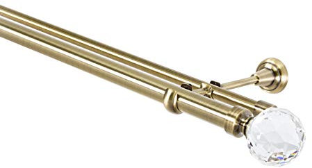 Gardinenstange 25/16 mm 2-Läufig Antik-Gold Metall, 140