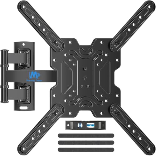 Mounting Dream Swivel TV Wall Bracket for 26-60, Max VESA 400x400mm, 35kg | Full Motion TV Wall Mount Pull Out 434mm, Tilt and Swivel TV Bracket, Corner TV Mount, Fischer Wall Plugs Included