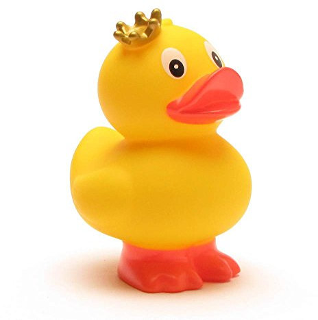 Duckshop I Steh-Badeente Prinzessin I Quietscheente I L: 8 cm I inkl. Badeenten-Schlüsselanhänger im Set